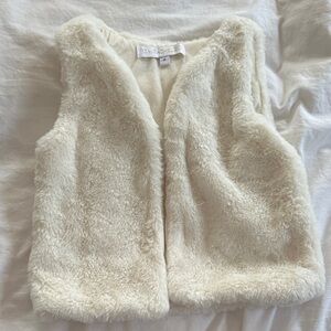 Rachel Zoe Kids Cream Faux Fur Vest